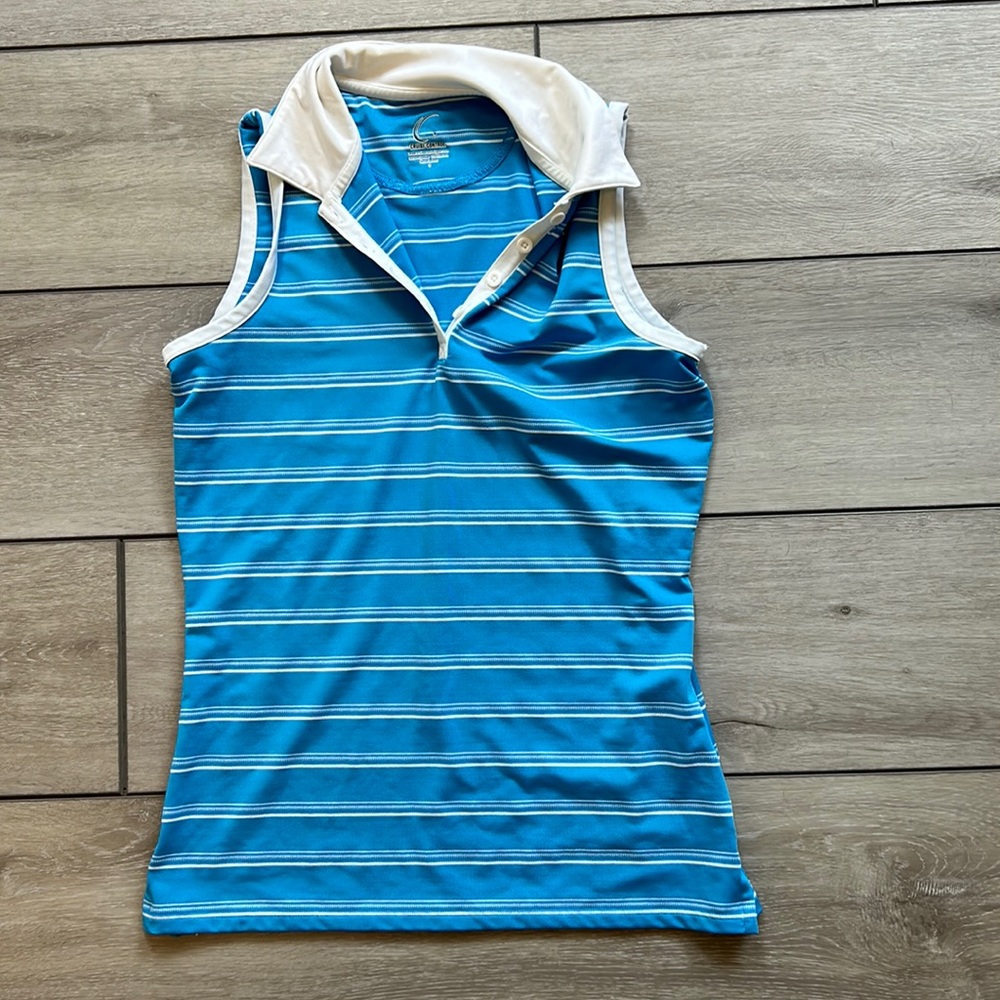 Women’s like-new golf/tennis active polo tank top—Brand is Cruise Control